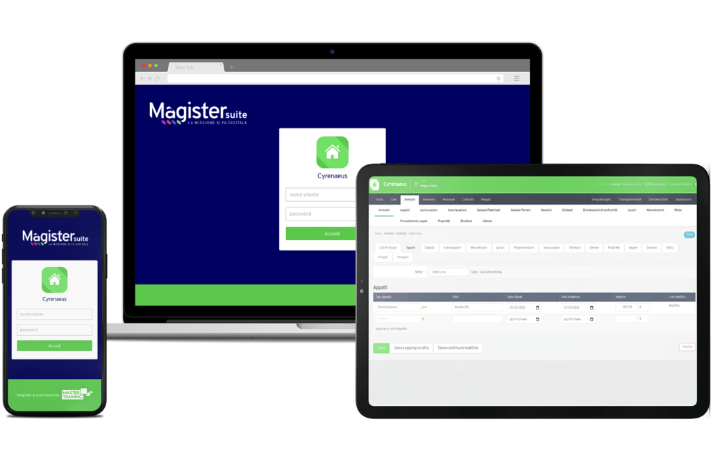 CY-02-cosa-serve Schermate di Cyrenaeus in un PC portatile, in un tablet e in uno smartphone